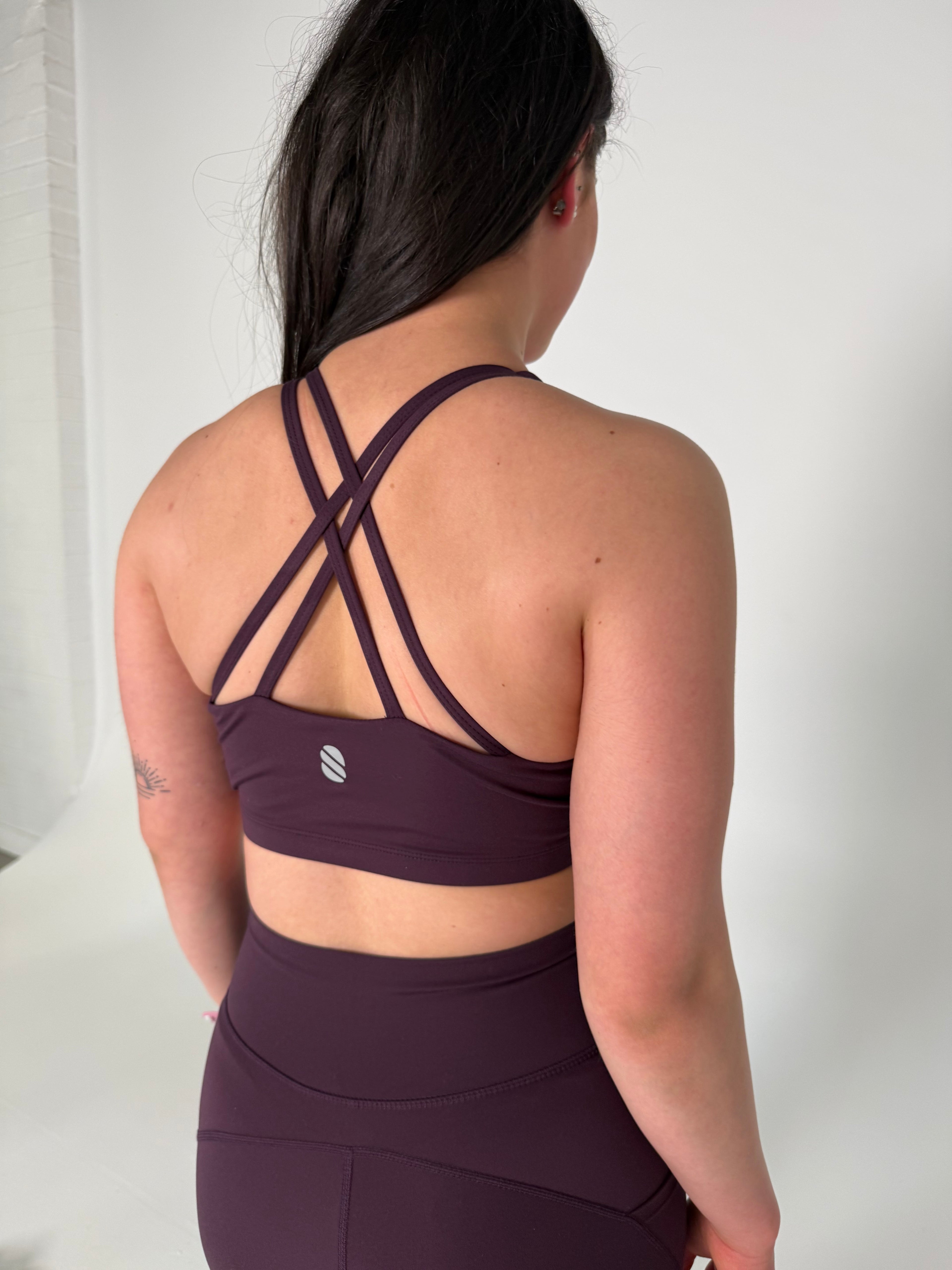 Soul Soft Double Strap Sports Bra - Plum