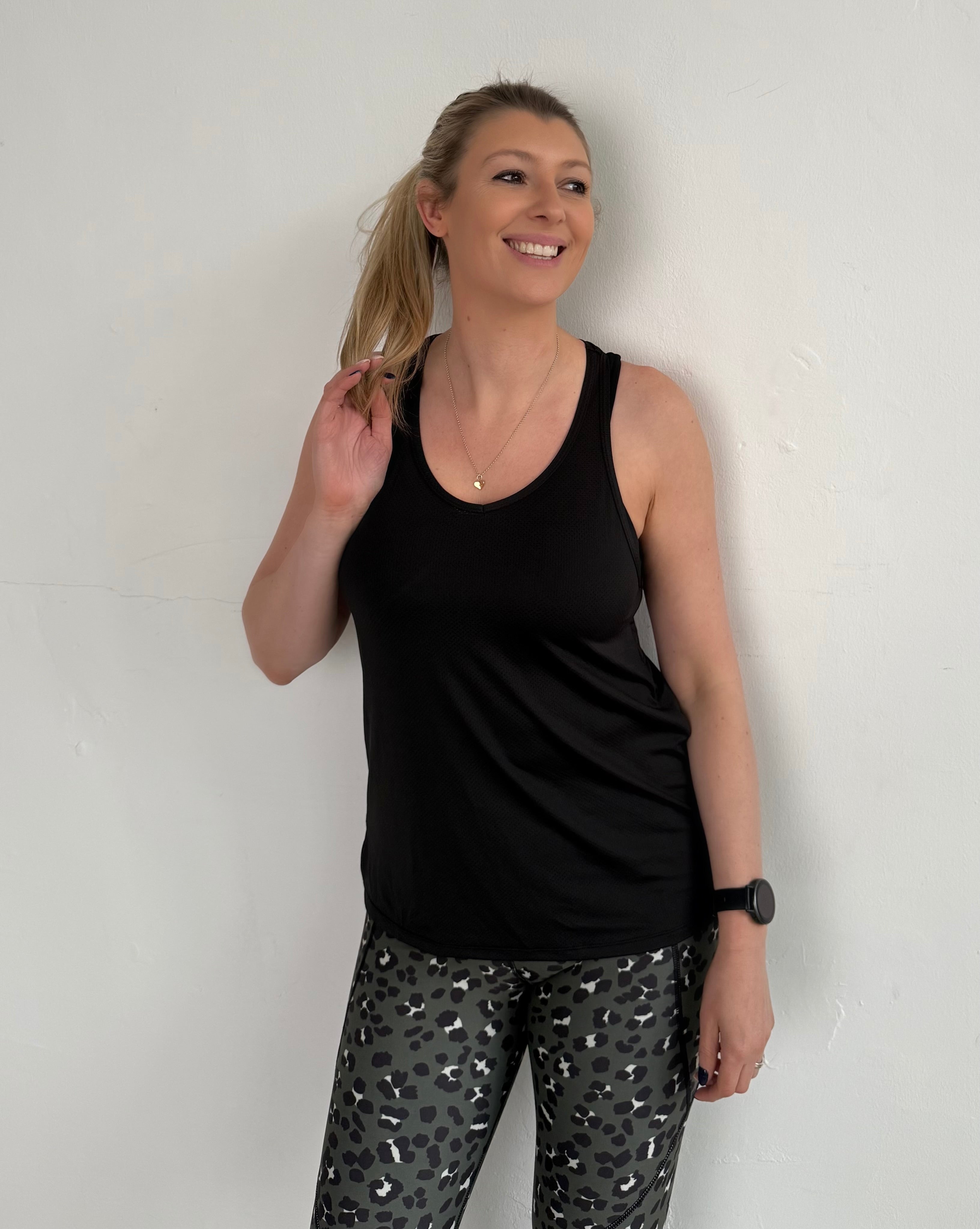 Lola V-Neck Fitness Vest - Black