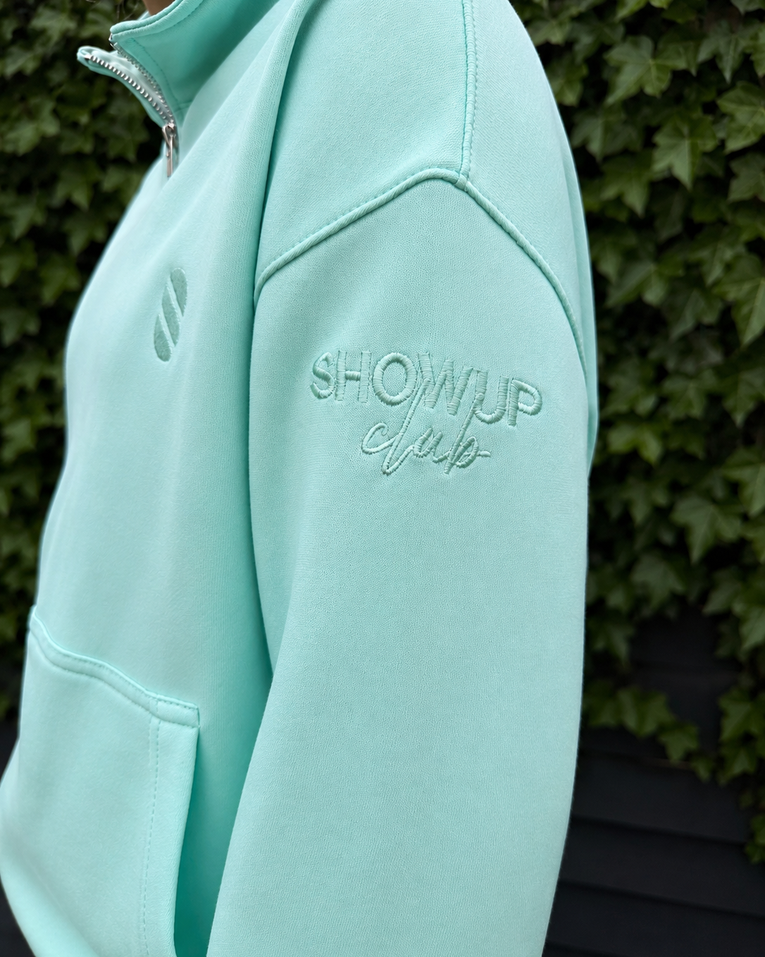 Full Zip Sweater - Soft Mint