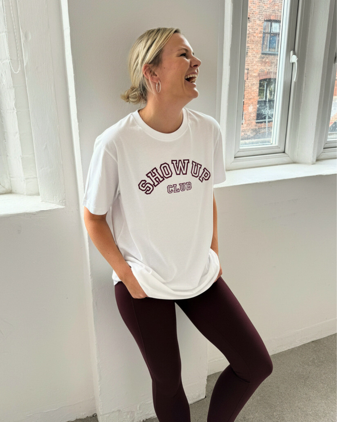 Show Up Club Varsity Tee - White