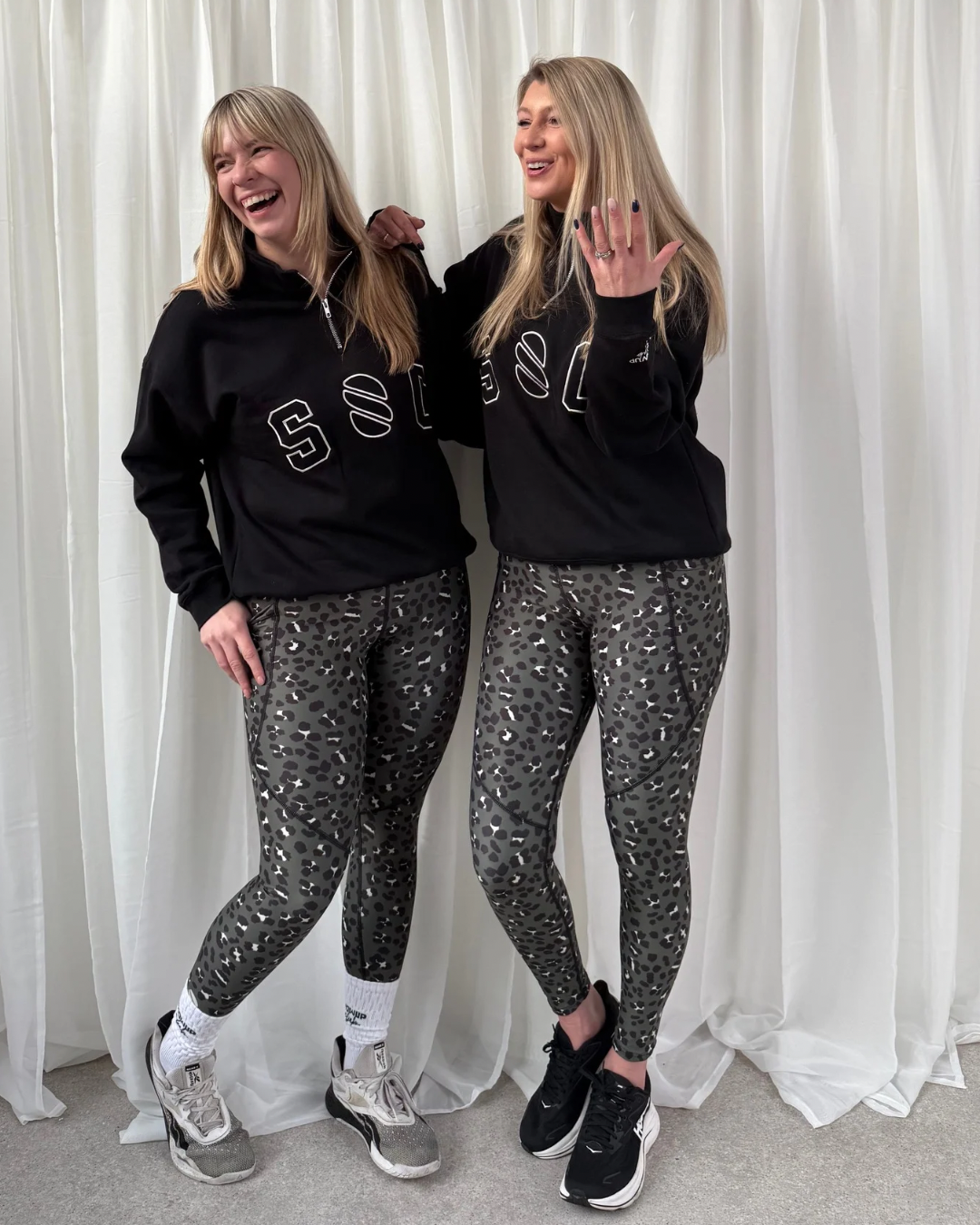 Funnel Neck Relaxed Fit Half Zip - Black