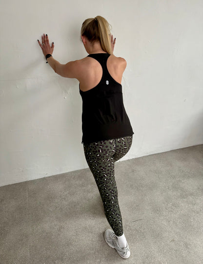 Lola V-Neck Fitness Vest  - Black