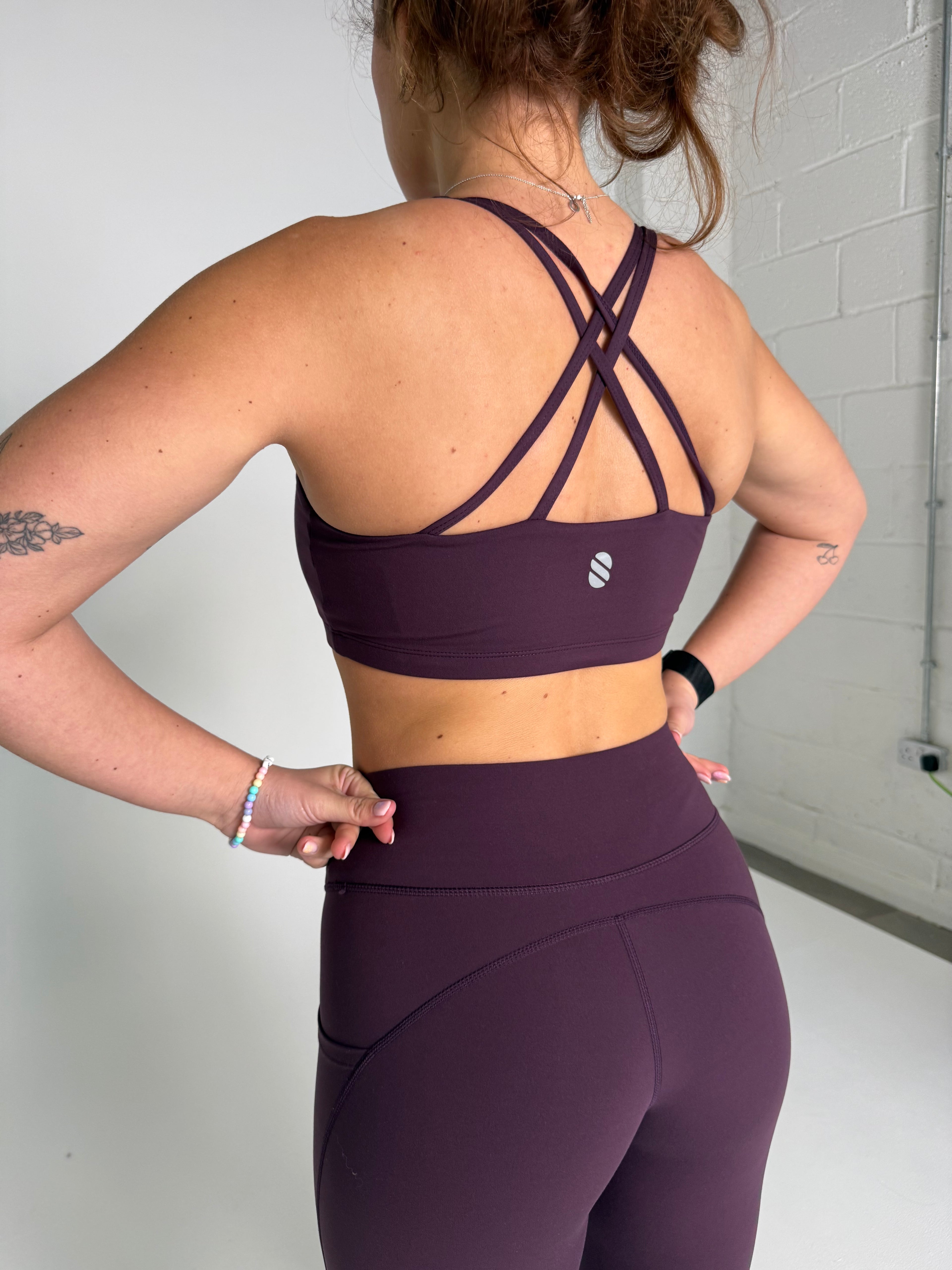 Soul Soft Double Strap Sports Bra - Plum