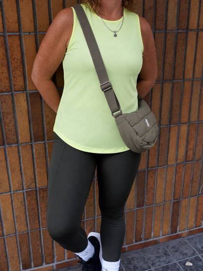 Cross Body Quilted Bag - Khaki
