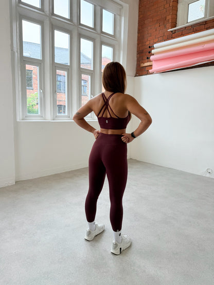 Soul Soft Double Strap Sports Bra - Dark Cherry