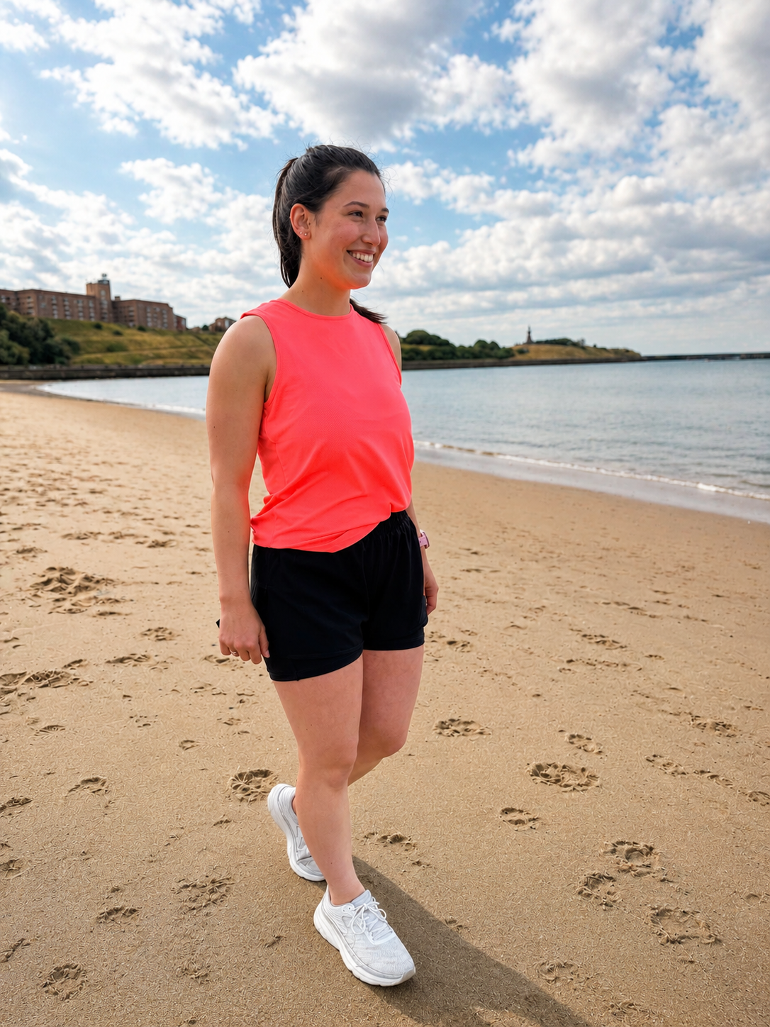 Rosa Relaxed Fitness Tank  - Hot Coral