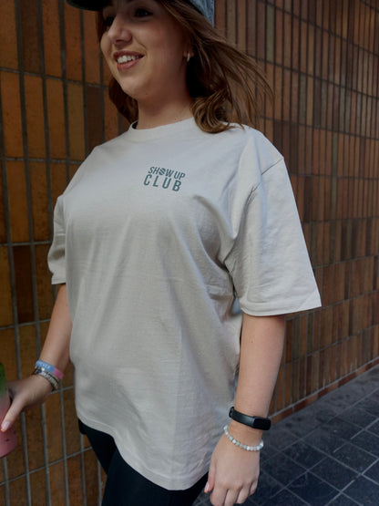 Show Up Club Oversized T-shirt - Stone