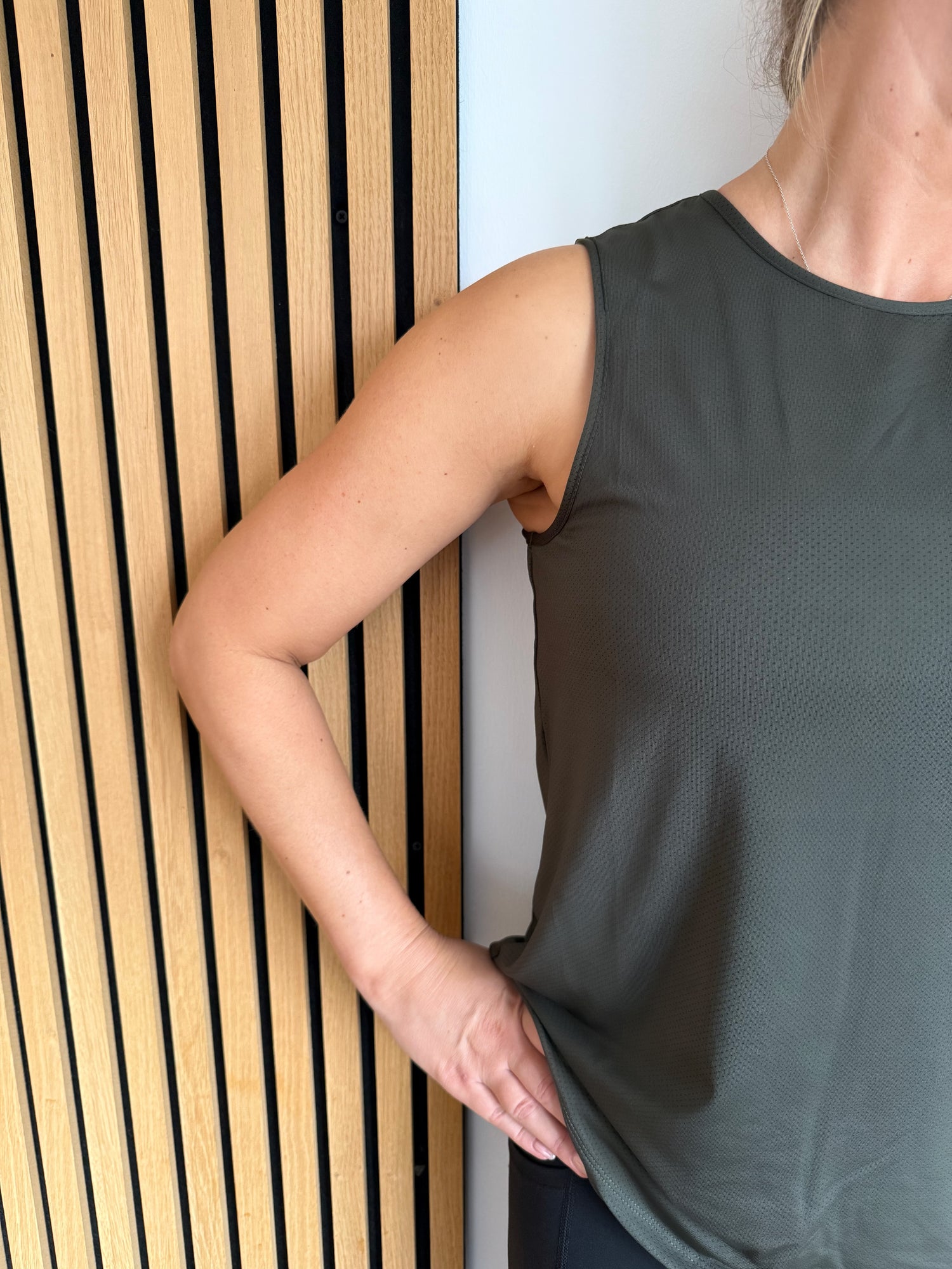 Rosa Relaxed Fitness Tank  - Military Green