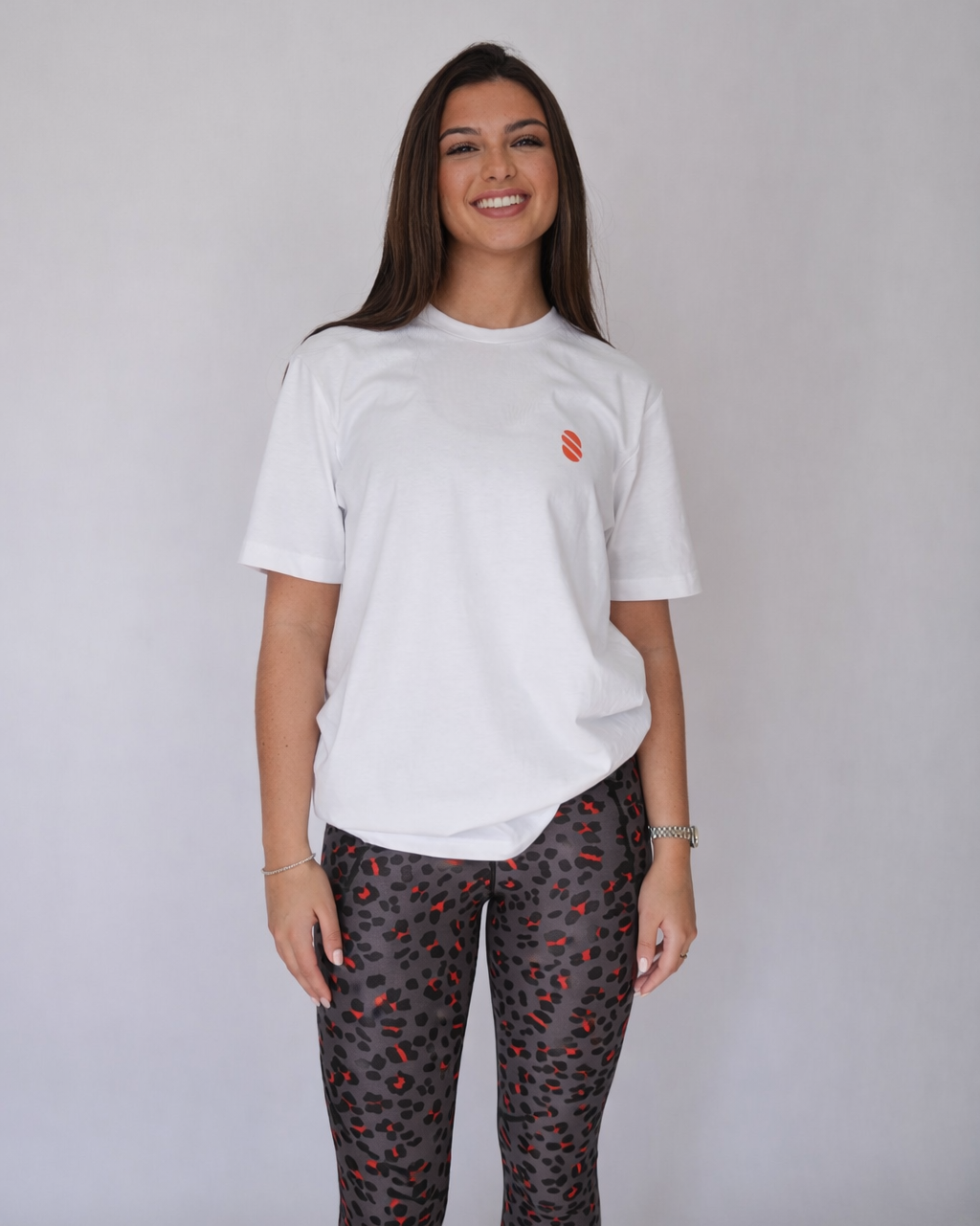 Show Up Club Disco Tee - White/Cherry Tomato