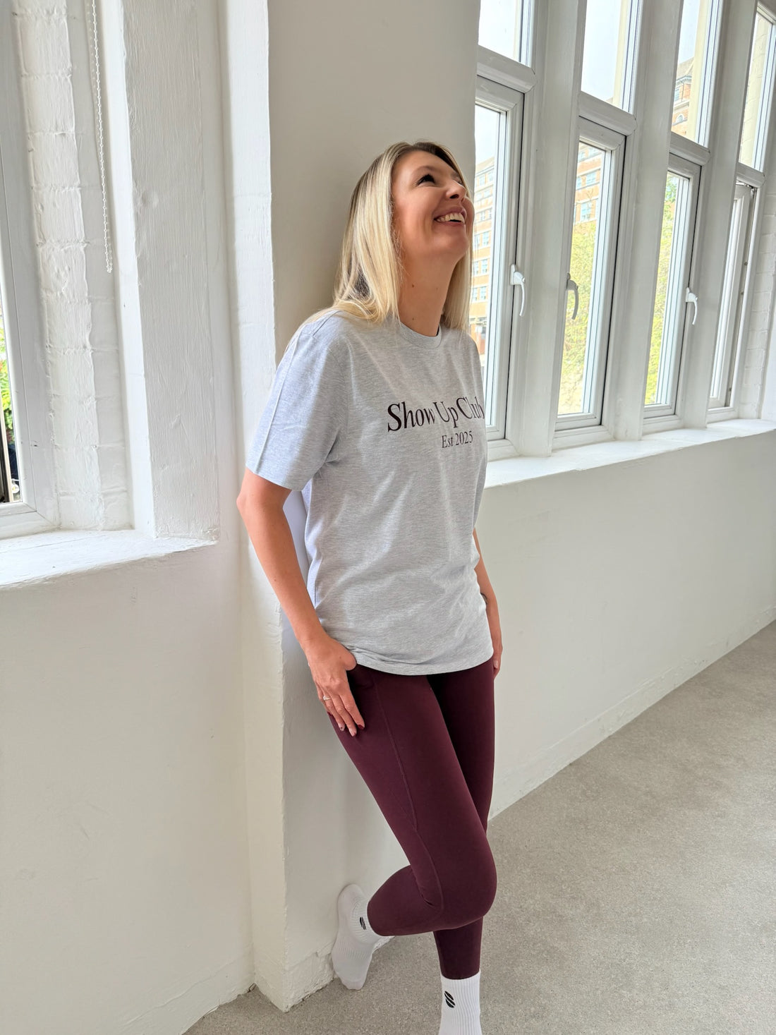 Show Up Club Relaxed Fit T-Shirt - College Grey