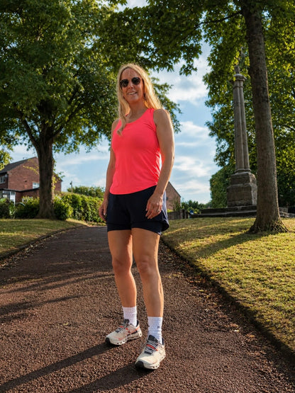 Nadia Racer Fitness Tank  - Hot Coral