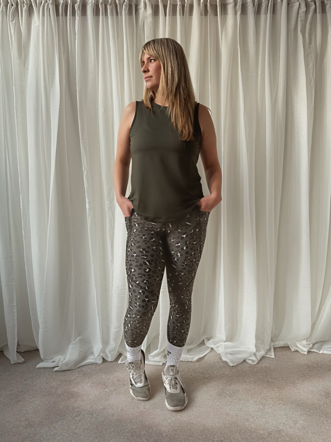 Rosa Relaxed Fitness Tank  - Military Green