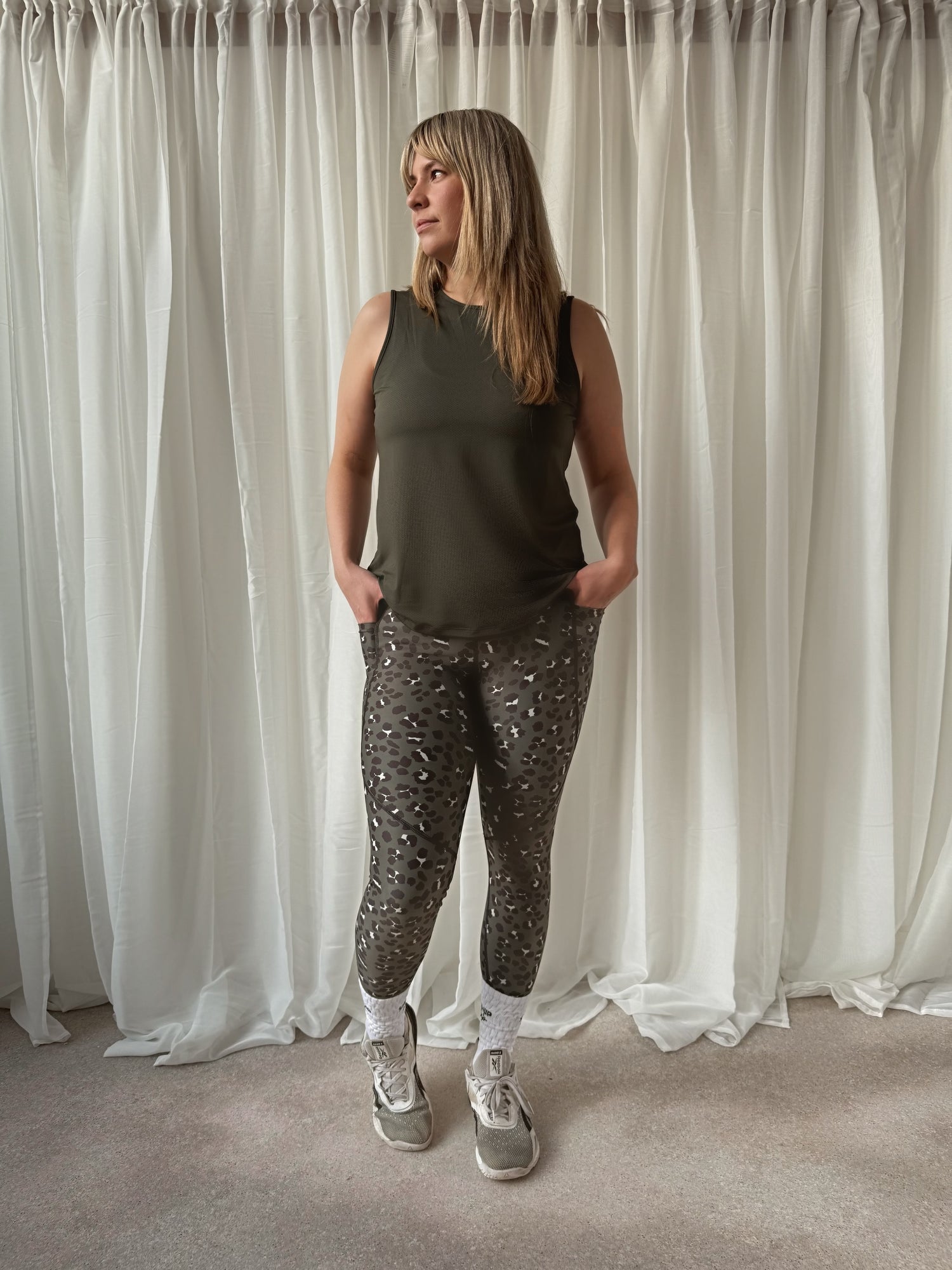 Rosa Relaxed Fitness Tank  - Military Green