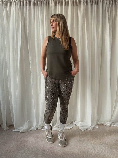 Rosa Relaxed Fitness Tank  - Military Green