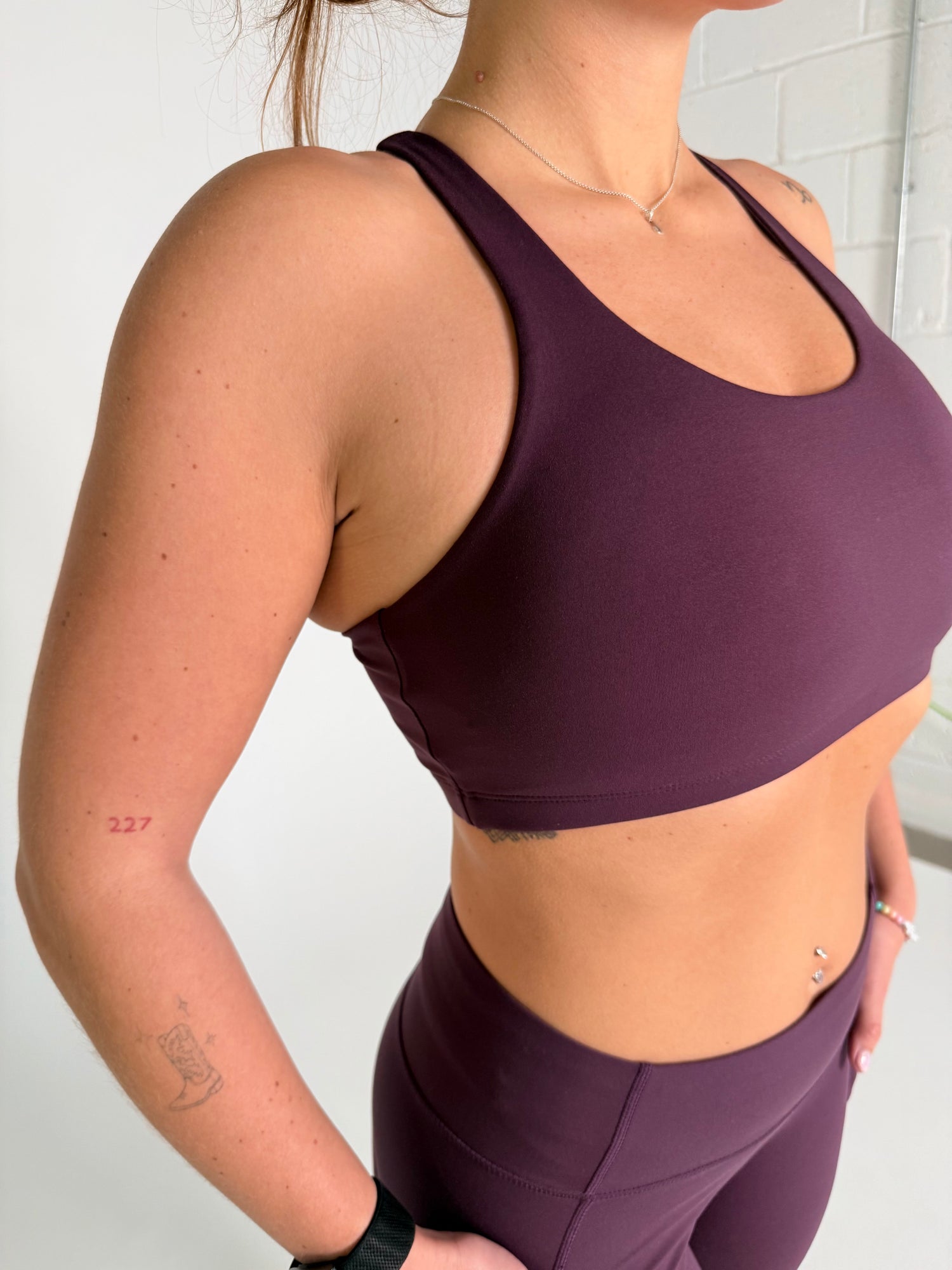 Soul Soft Double Strap Sports Bra - Plum