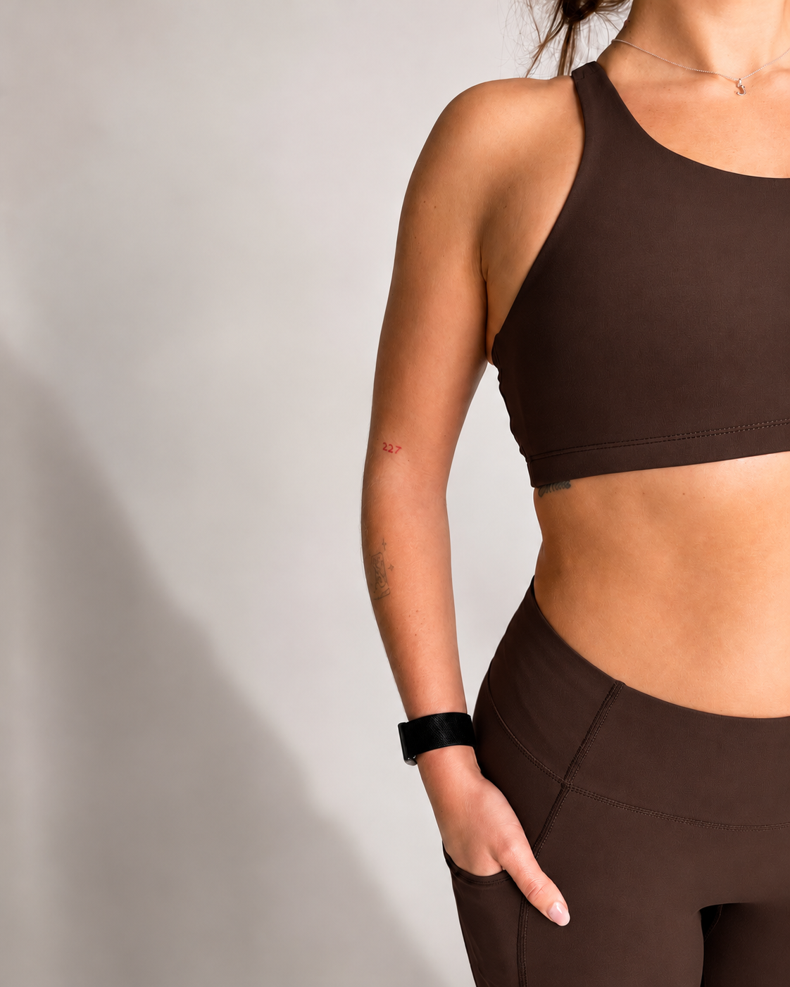 Soul Soft Double Strap Sports Bra - Espresso