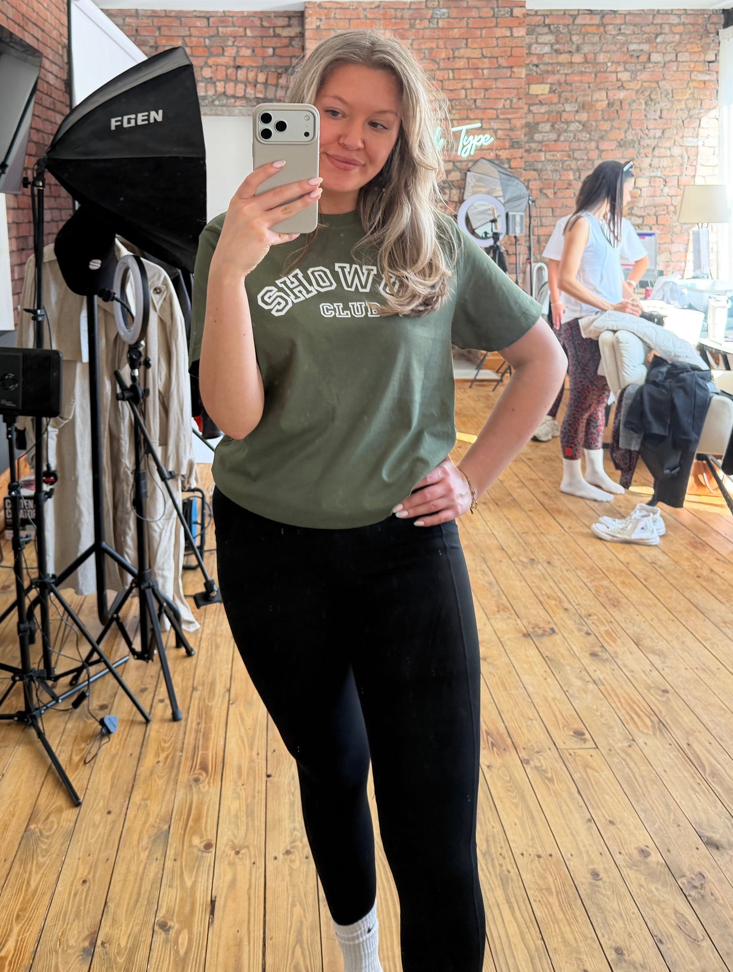 Show Up Club Varsity Tee - Military Green