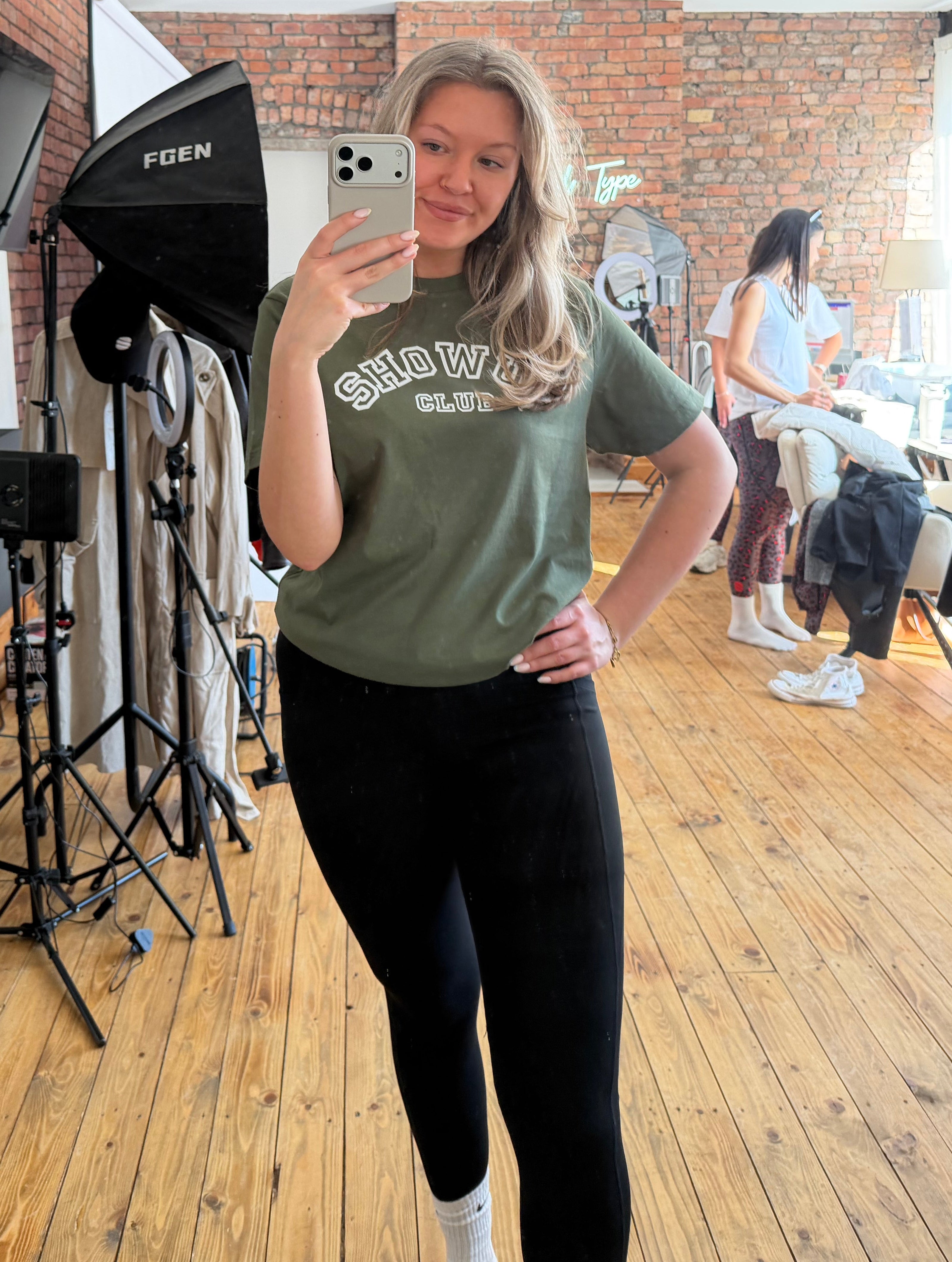 Show Up Club Varsity Tee - Military Green
