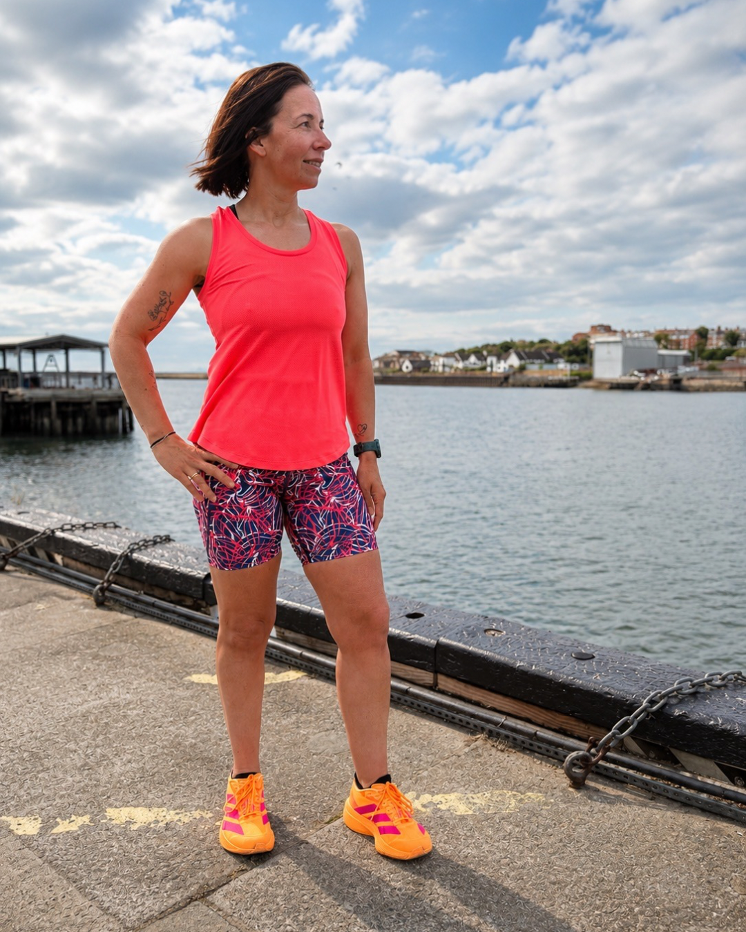Nadia Racer Fitness Tank  - Hot Coral