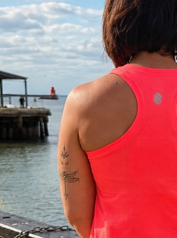 Nadia Racer Fitness Tank  - Hot Coral