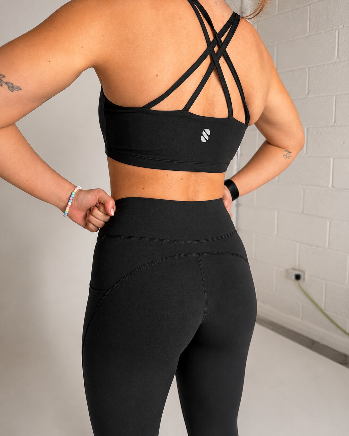 Soul Soft Double Strap Sports Bra - Jet Black
