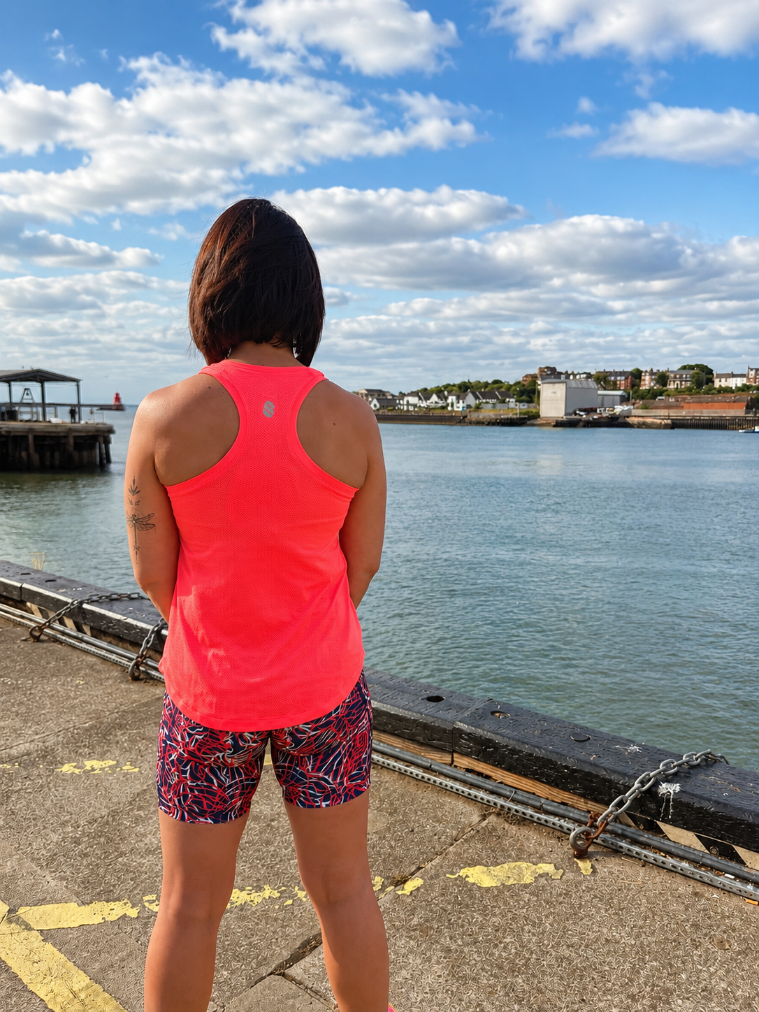Nadia Racer Fitness Tank  - Hot Coral