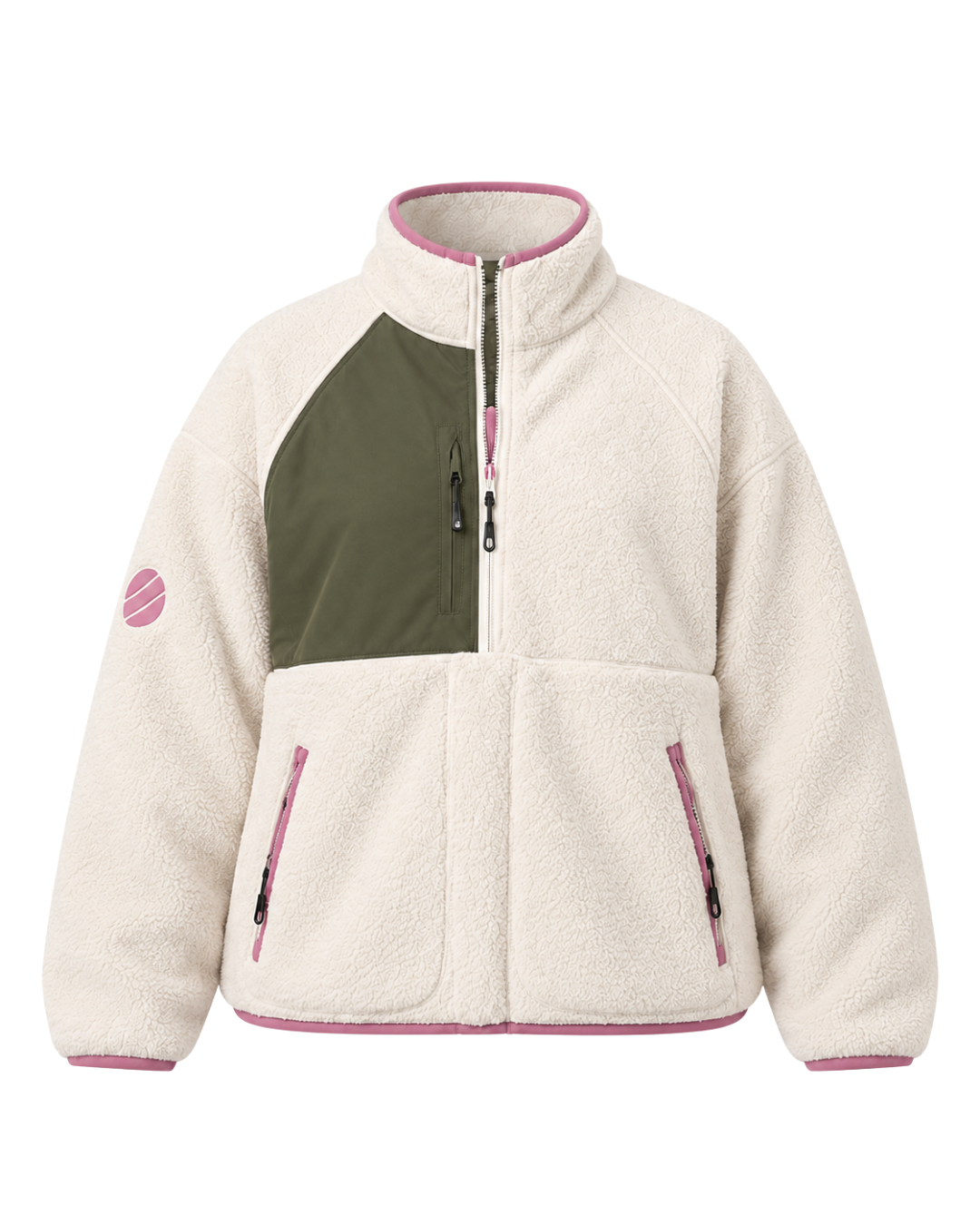 Show Up Club - Half Zip Fleece Natural/Green