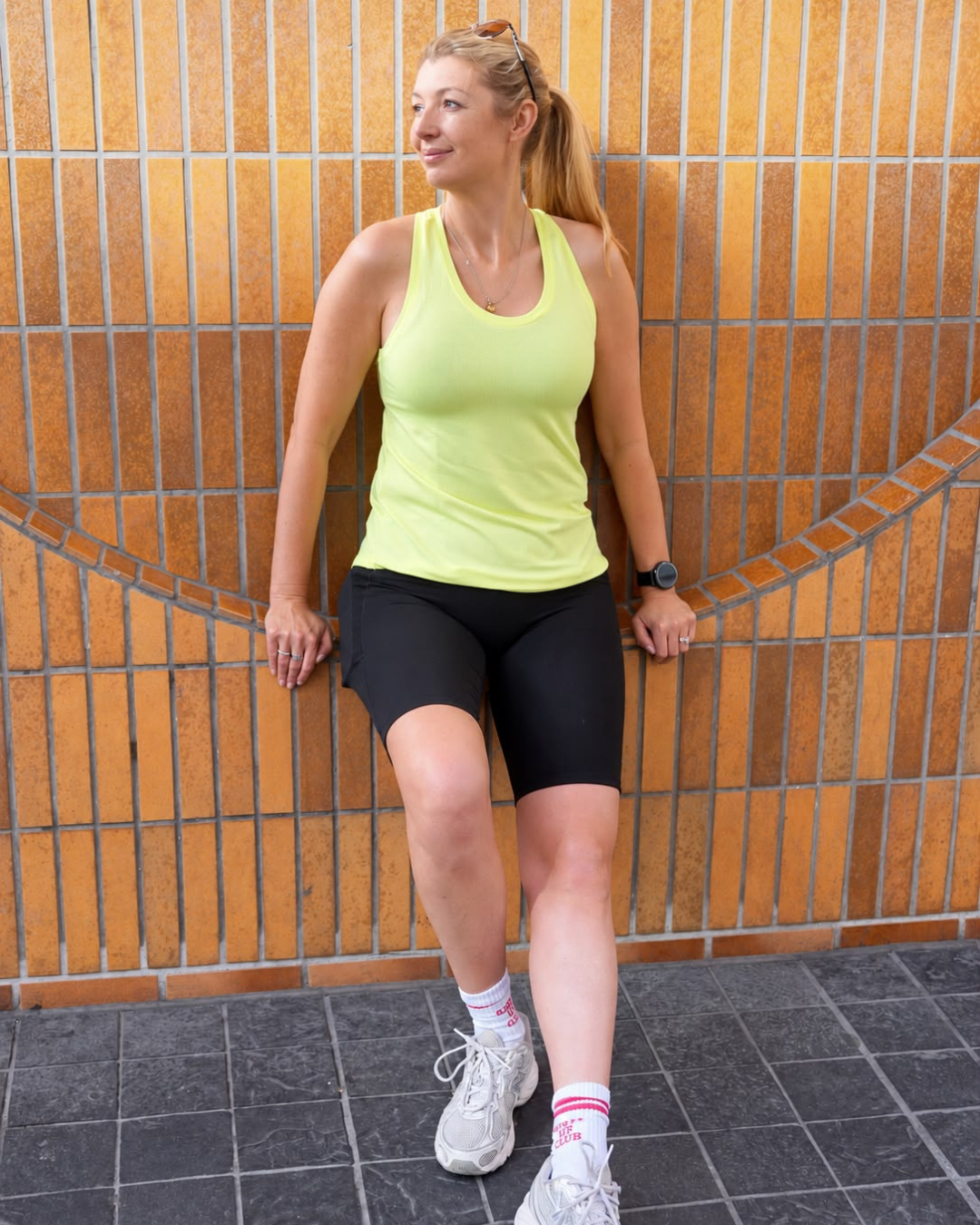 Nadia Racer Fitness Tank  - Electric Lemonade