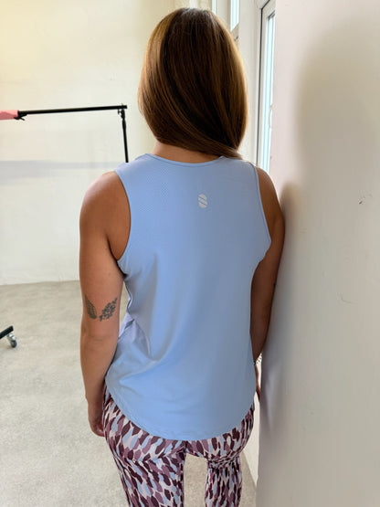 Rosa Relaxed Fitness Tank - Blissful blue
