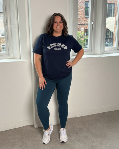 Show Up Club Varsity Tee - Dark Navy