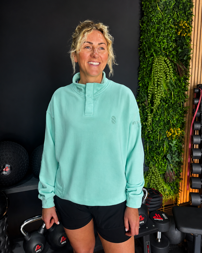Pop Collar Sweater - Soft Mint